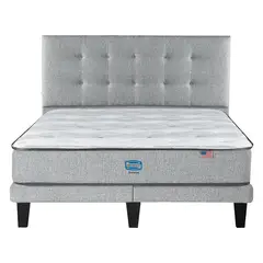 SIMMONS - Cama Europea Dreamer 2 Plazas respaldo Tignes plata