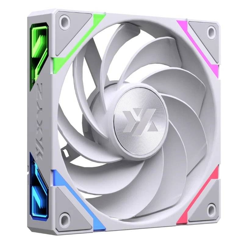 GENERICO - Kit 3 Ventiladores XYZ VORTEX PRO ARGB, Reverse Airflow, 120mm, Blanco