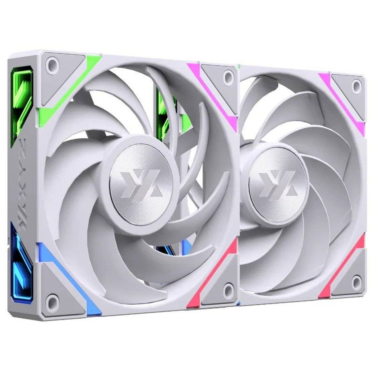GENERICO - Kit 3 Ventiladores XYZ VORTEX PRO ARGB, Reverse Airflow, 120mm, Blanco