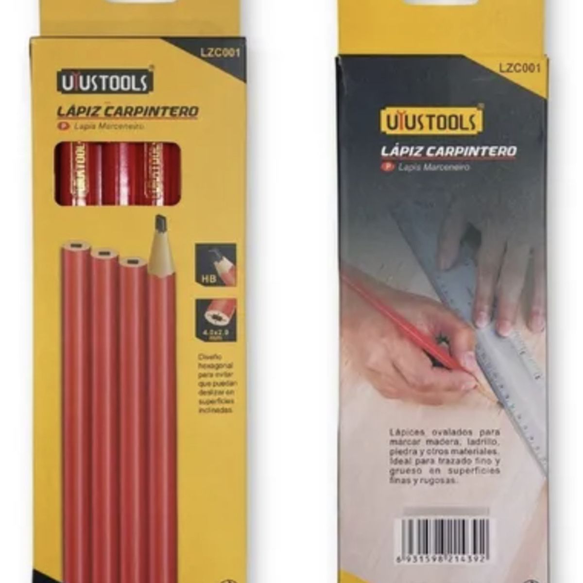 GENERICO - LAPIZ CARPINTERO UYUSTOOLS NEGRO CAJA 12UN