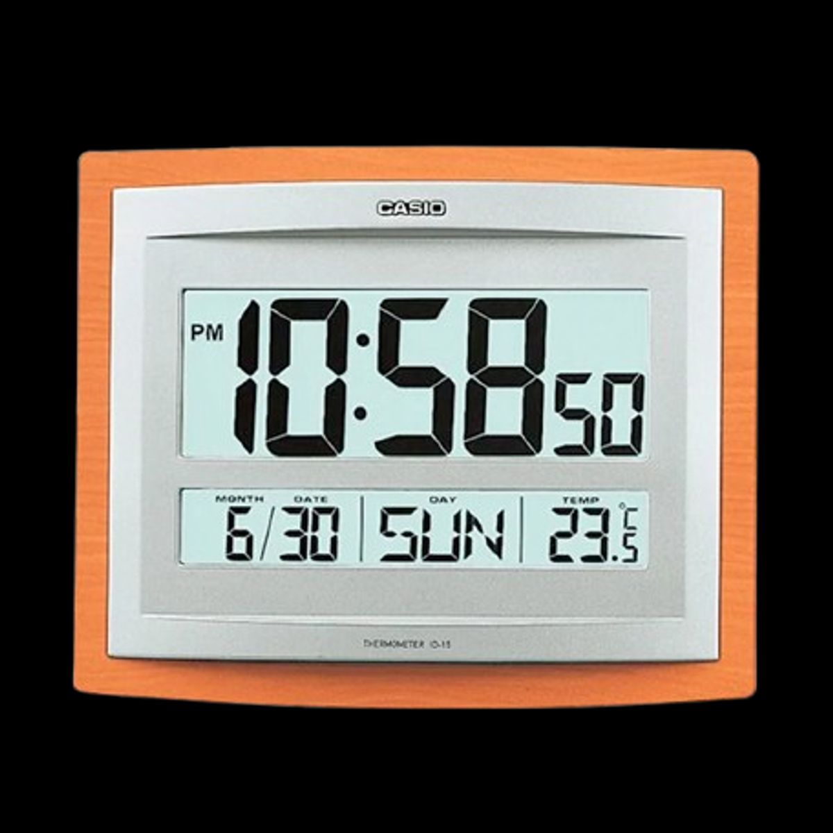 CASIO - reloj mural casio id15sa-5df termometro y alarma  hora fecha