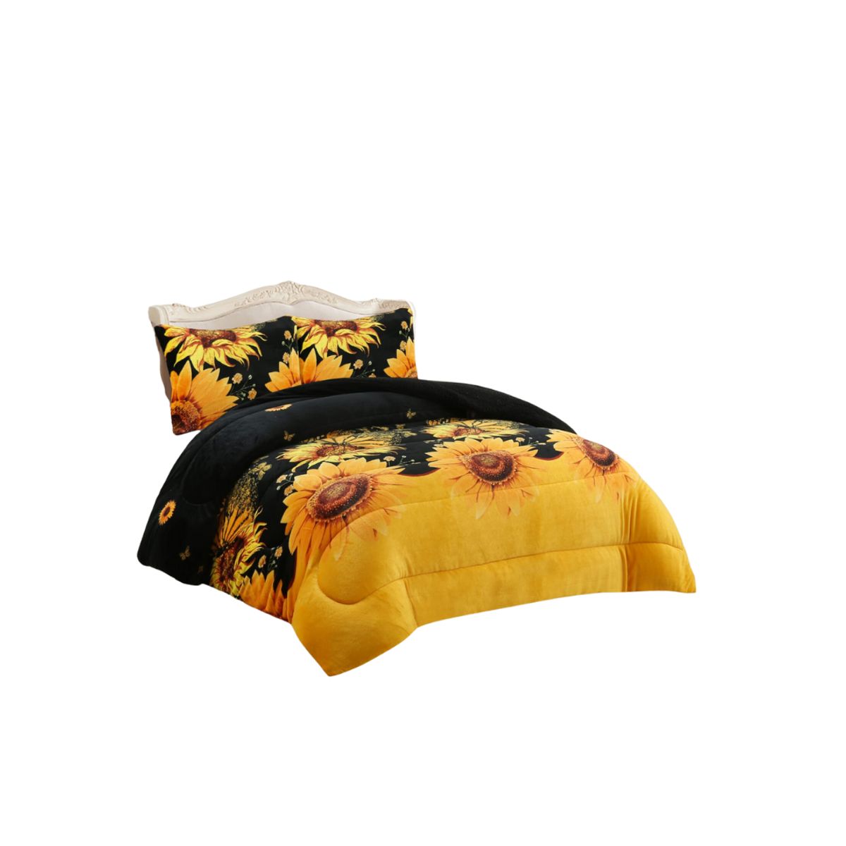 GENERICO - Cobertor Plush Con Chiporro King Floral Invierno TF