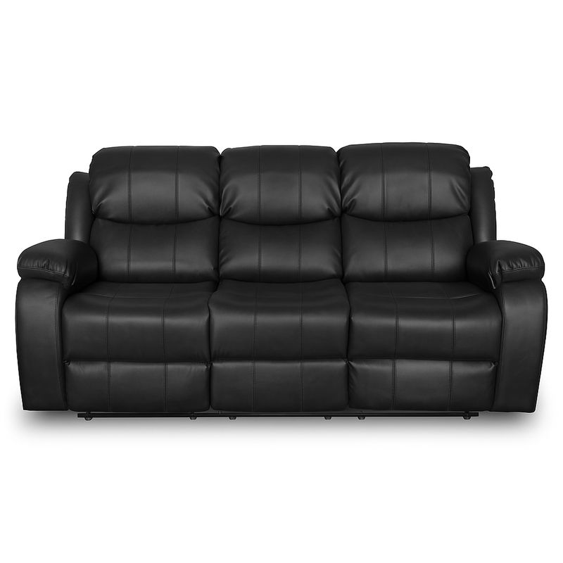 SWEET HOGAR - Sofa berger 3 cuerpos color negro Mate