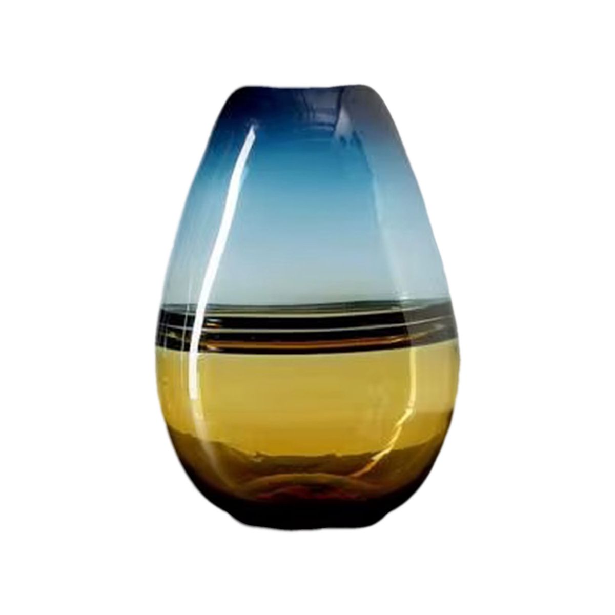 MUNDO ONLINE - Florero Jarron Decorativo Ovalado Minimalista Italy 30 cms