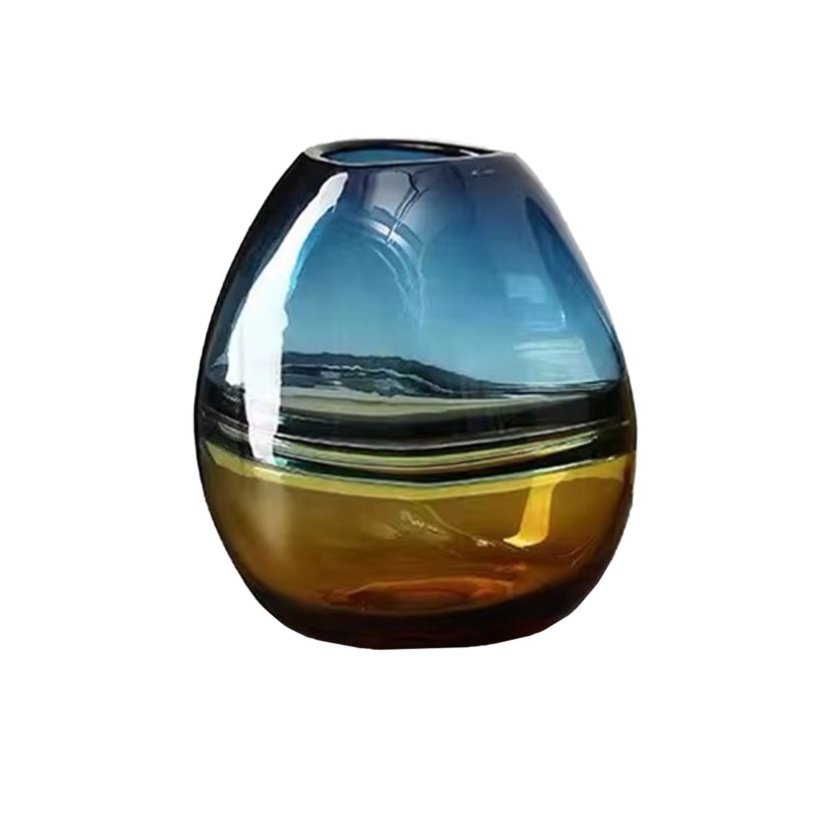 MUNDO ONLINE - Florero Jarron Decorativo Ovalado Minimalista Italy 21 cms