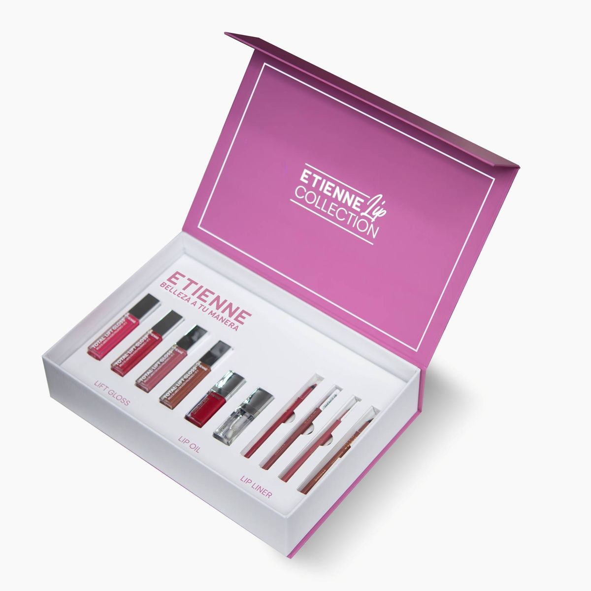 ETIENNE - LIP COLLECTION BOX: 4 Total Lift Gloss, 2 Total Lip Oil y 4 Xtra Lip Liner