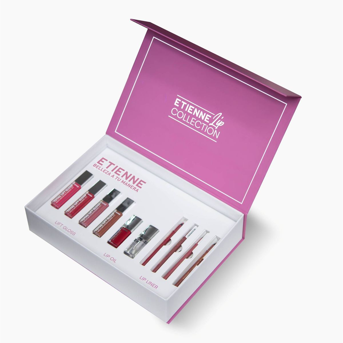 ETIENNE - LIP COLLECTION BOX: 4 Total Lift Gloss, 2 Total Lip Oil y 4 Xtra Lip Liner