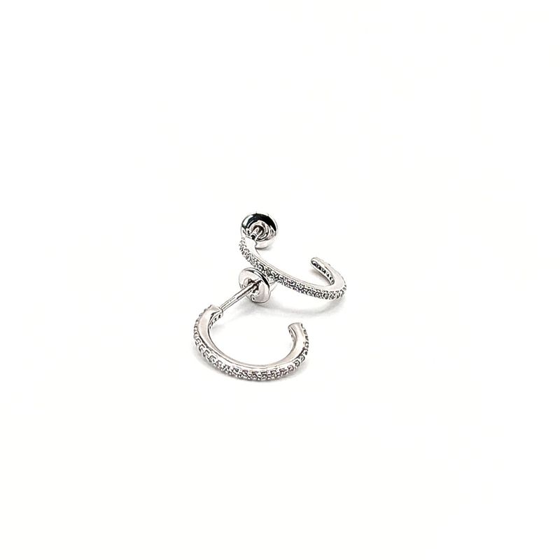 TIANA JOYAS - Argolla con Circones de Plata 925 de 13,5 mm con cierre de Tornillo