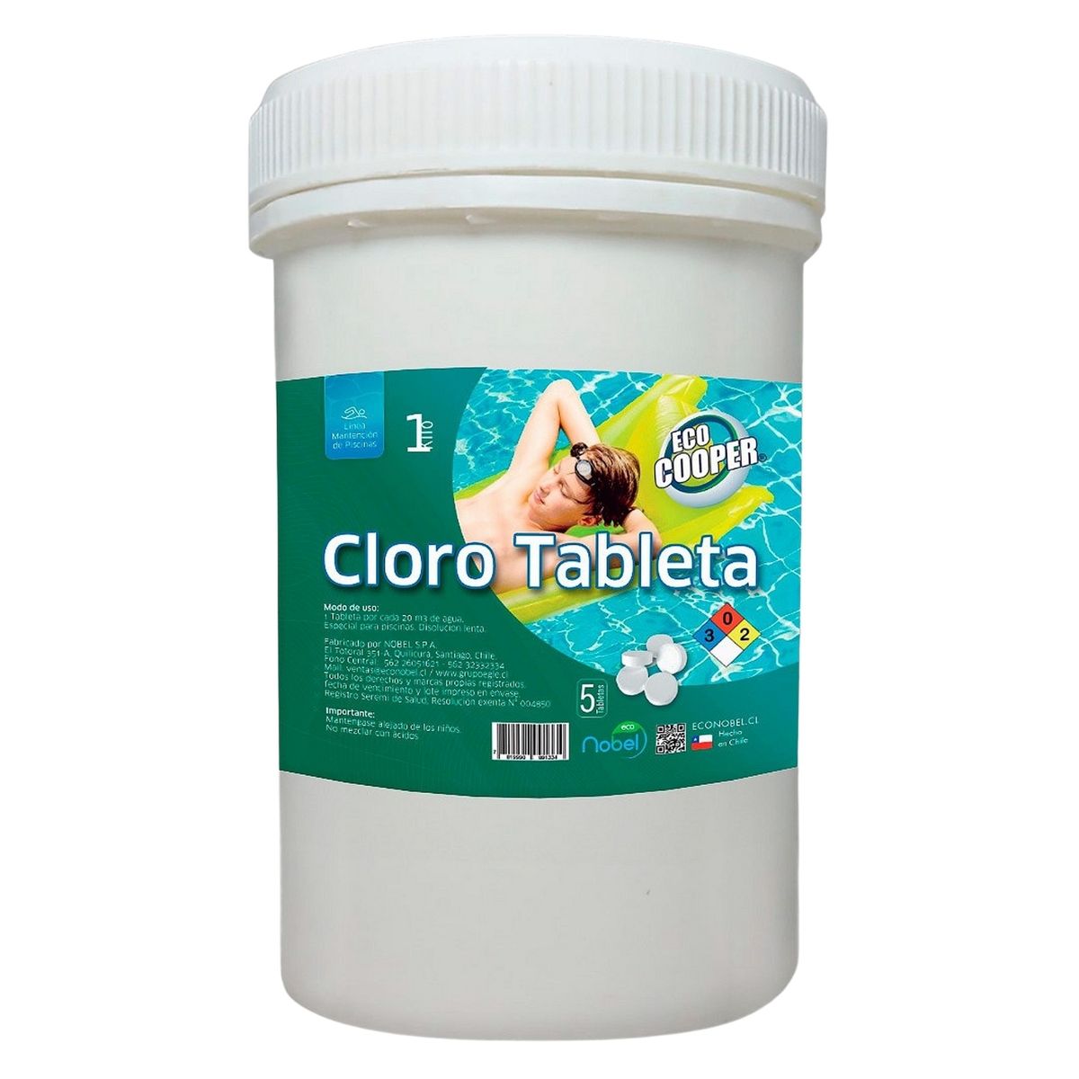 GENERICO - Cloro En Tabletas Para Piscinas 1 Kg Tripleaccion Nobel