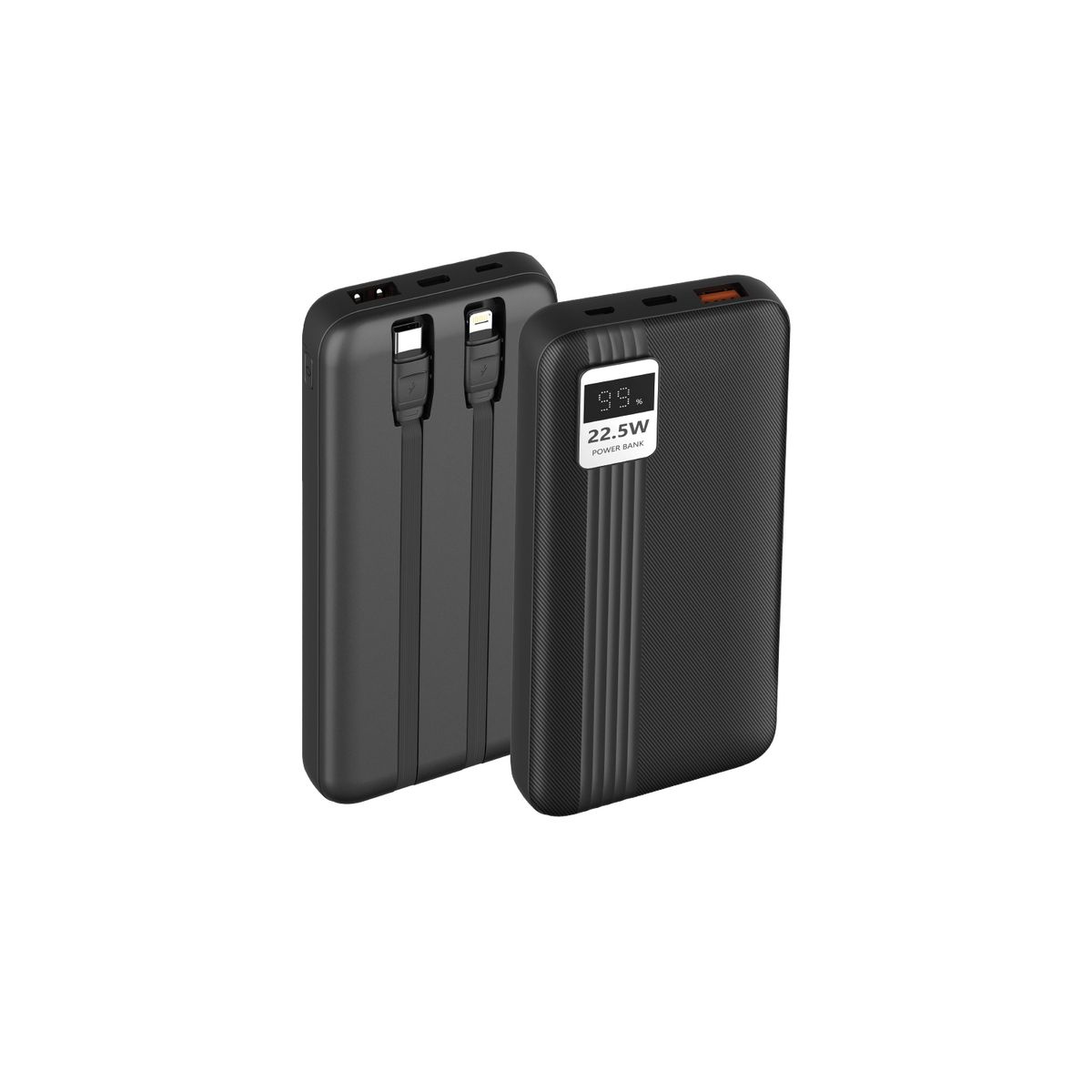 TECNOLAB - Power Bank 10000mAh 22.5W + 2 Cables Incluidos Negro - PS