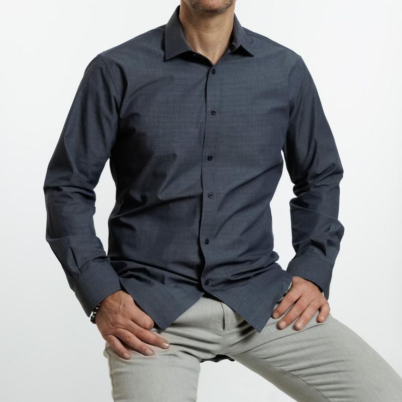 VANDINE - Camisa  Marengo  Fil a Fil Etiqueta Roja I25-12 - Gris