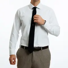 VANDINE - Camisa Blanca Texturada Etiqueta Roja I25-12 - Blanco