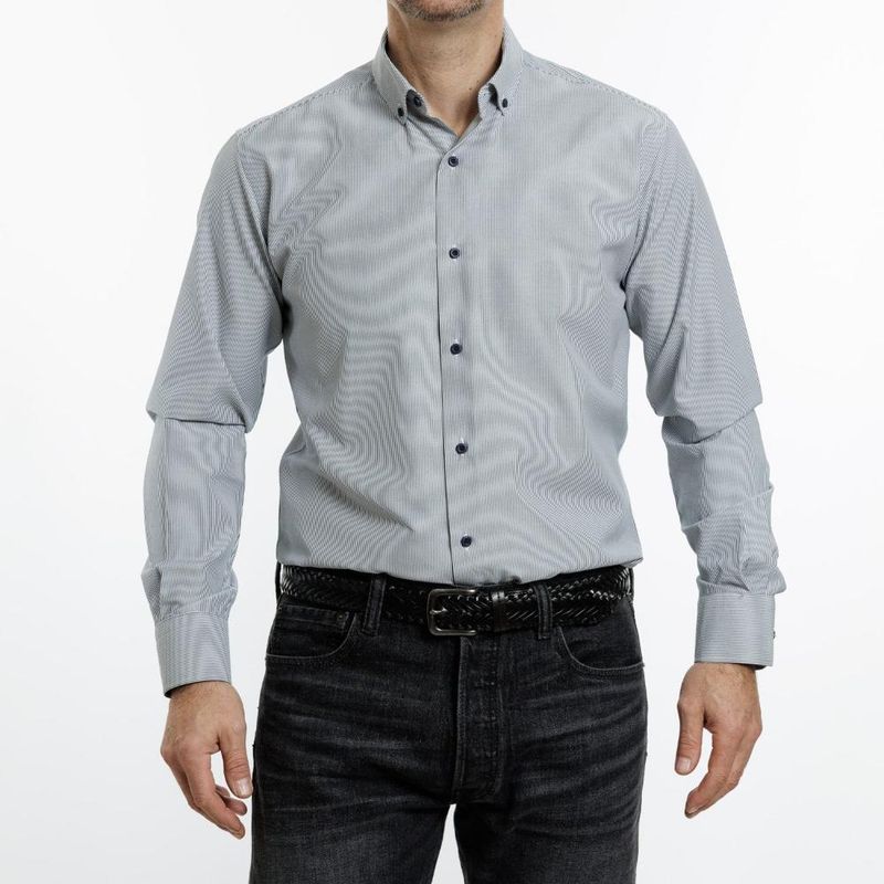 VANDINE - Camisa listada Azul Etiqueta Roja I25-12 - Azul