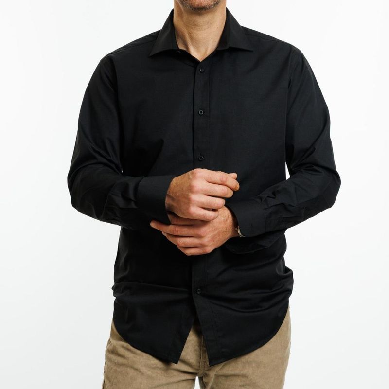 VANDINE - Camisa Negra Etiqueta Roja  I25-12 - Negro