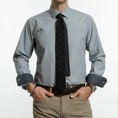 VANDINE - Camisa listada Negra Etiqueta Roja I25-12 - Negro