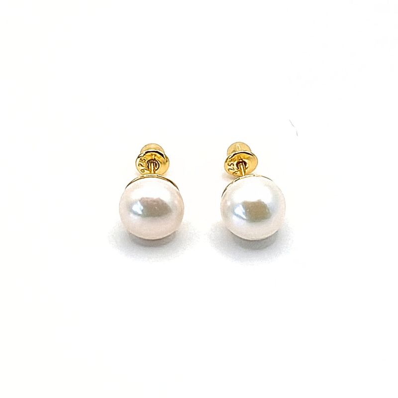 TIANA JOYAS - Aros de Perla de 9 mm en Plata 925
