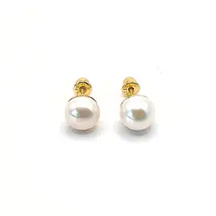 TIANA JOYAS - Aros de Perla de 9 mm en Plata 925