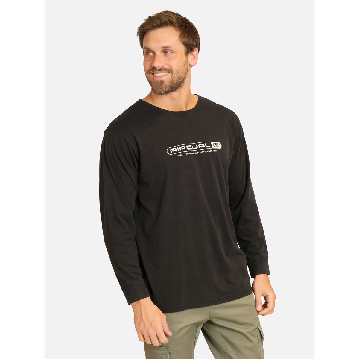 RIP CURL - Polera ML Wild Negro Hombre Rip Curl - Negro