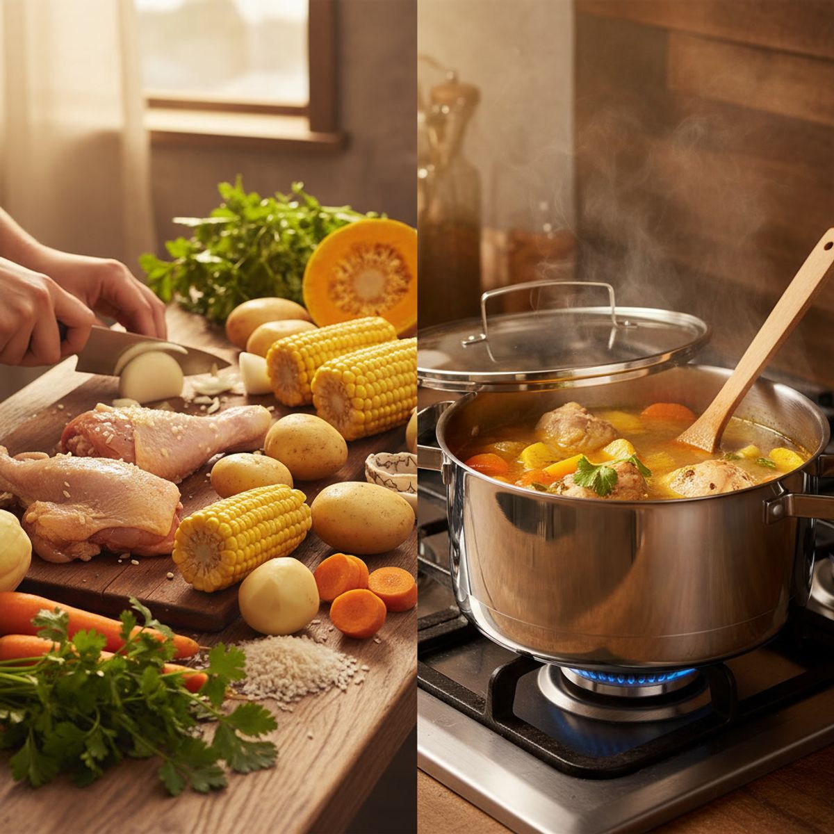 WENS - Cacerola Olla Acero Inoxidable De Cocina Con Tapa 24Cm Wens