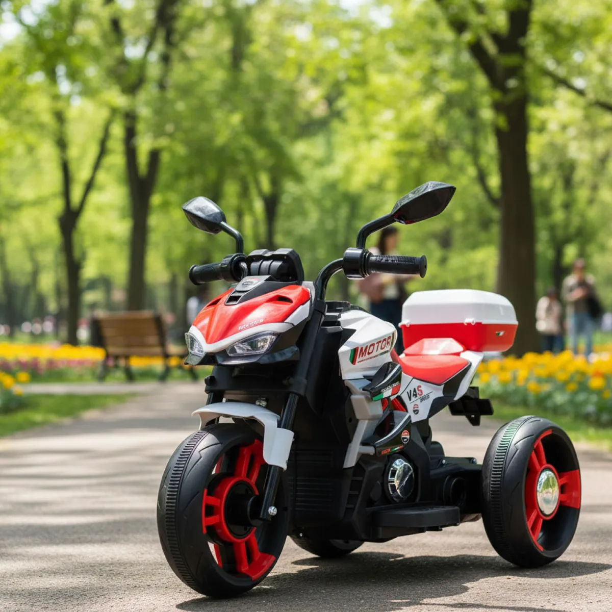 MUNDO ONLINE - Moto Niños Electrica 3 Ruedas Nitro Italy V4 Luz y Sonido Llanta