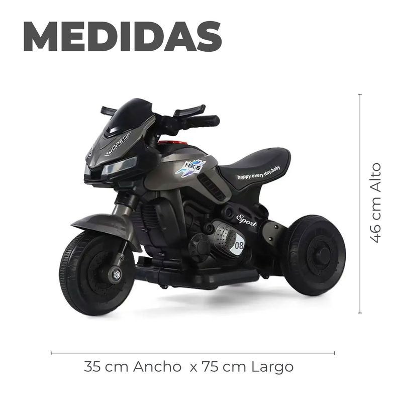 MUNDO ONLINE - Moto Eléctrica Infantil 3 Ruedas Con Luz y Sonido HK5 6V