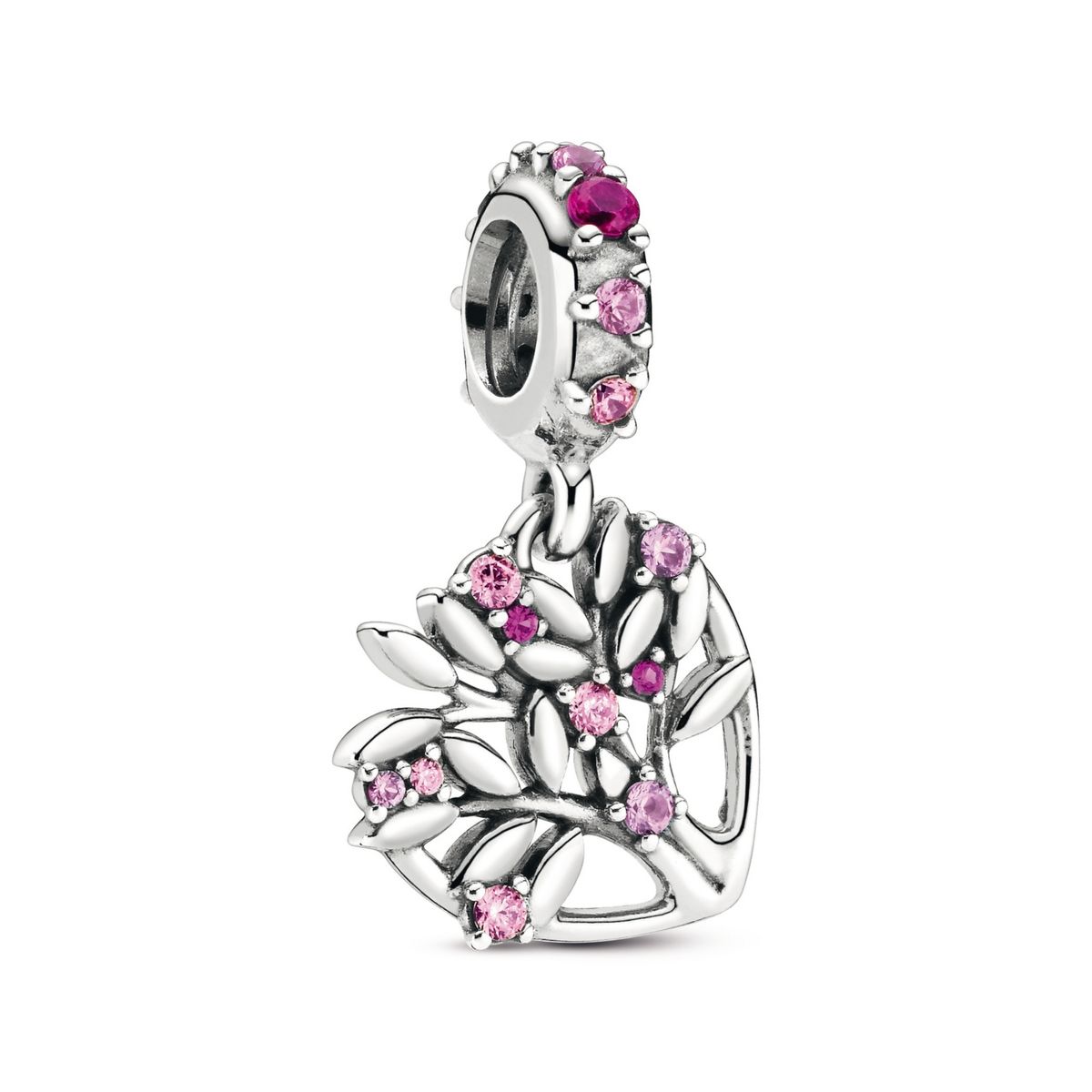 PANDORA - Charm Colgante Árbol Genealógico De Corazón Rosa Mujer Pandora