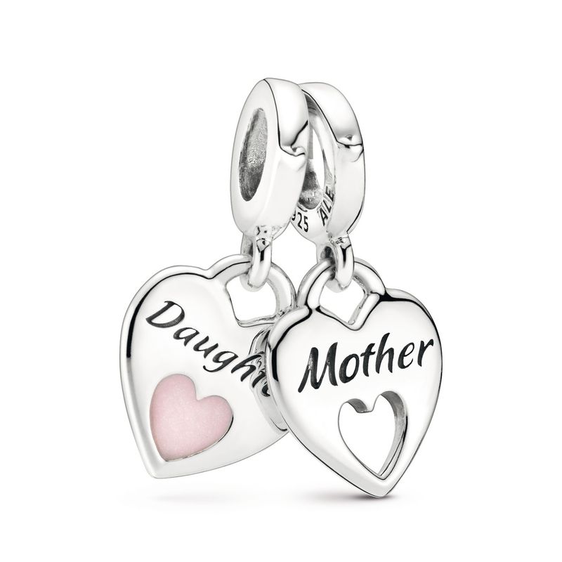PANDORA - Charm Colgante Doble Corazón Dividido Mujer Pandora