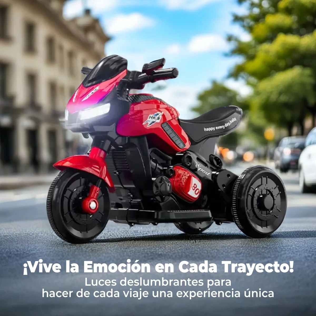 MUNDO ONLINE - Moto Eléctrica Infantil 3 Ruedas Con Luz y Sonido HK5 6V