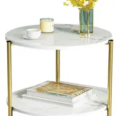 GENERICO - Mesa Auxiliar Decorativa Para Sala Estar Blanc