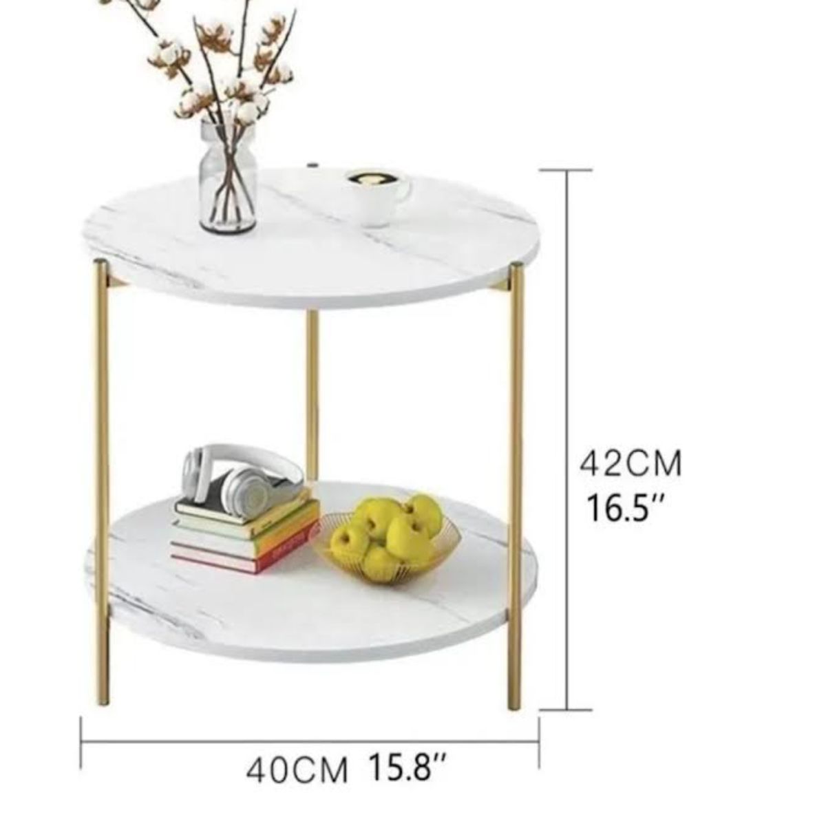 GENERICO - Mesa Auxiliar Decorativa Para Sala Estar Blanc