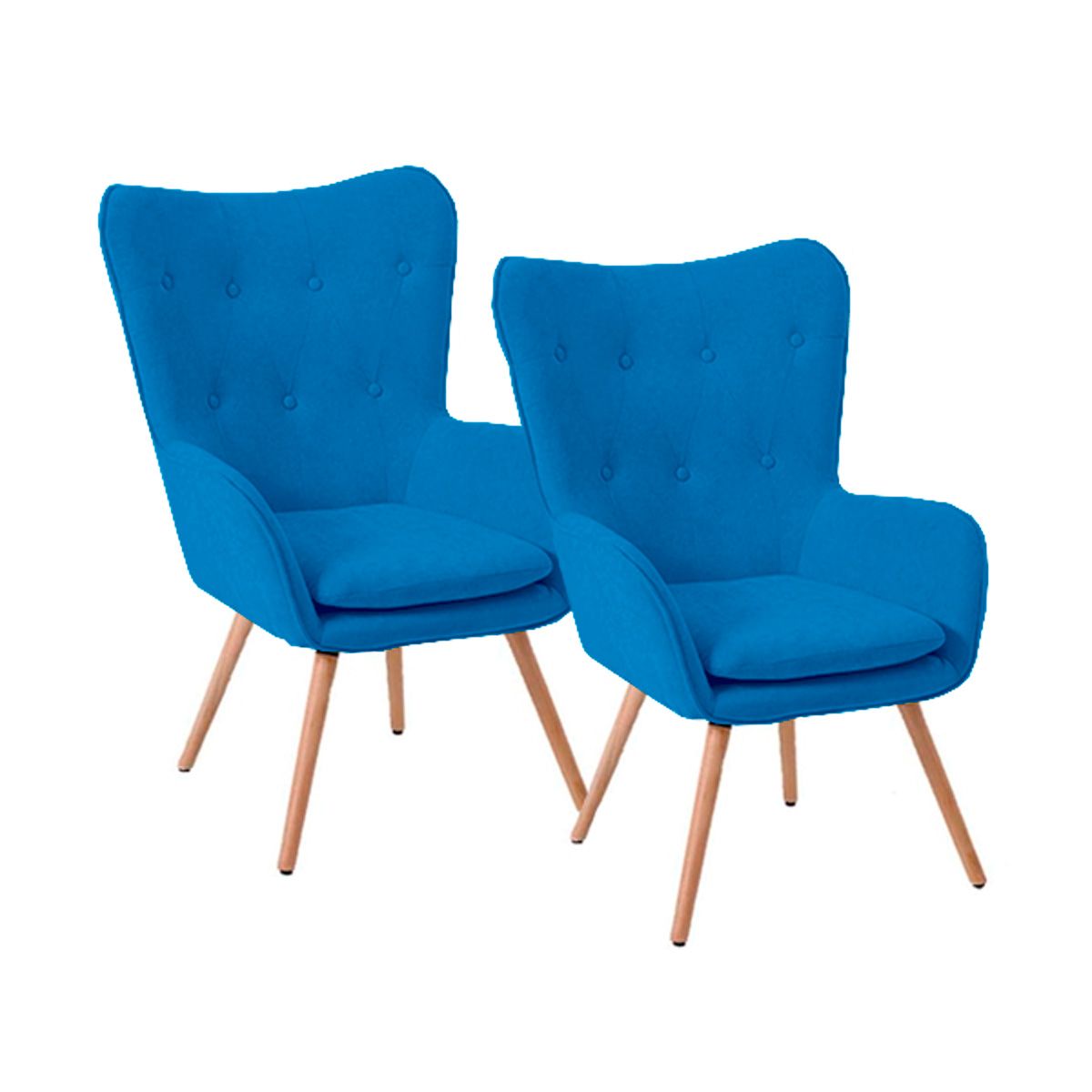 SDFIT - Set 2x Sillas Sitial Poltrona Marshall - Azul Oscu - B5077-2