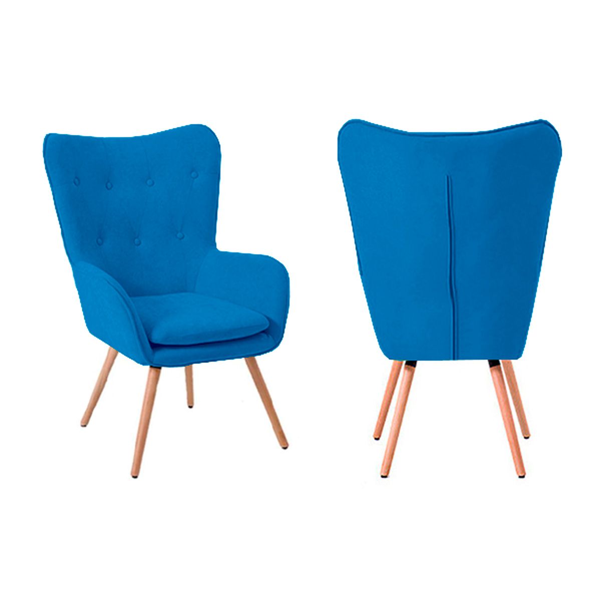 SDFIT - Set 2x Sillas Sitial Poltrona Marshall - Azul Oscu - B5077-2