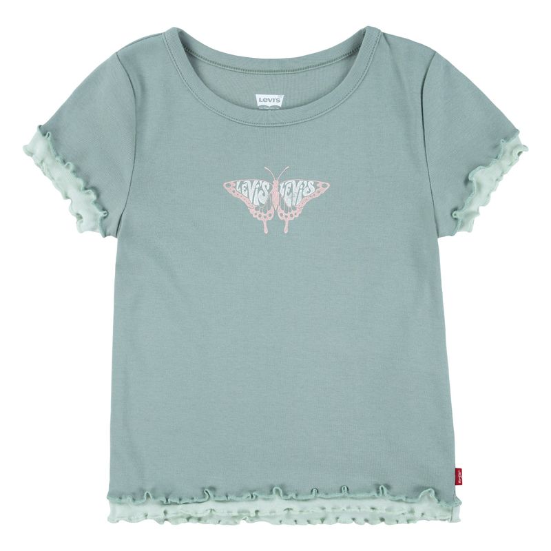 LEVIS - Polera Niña Manga Corta Verde Levis