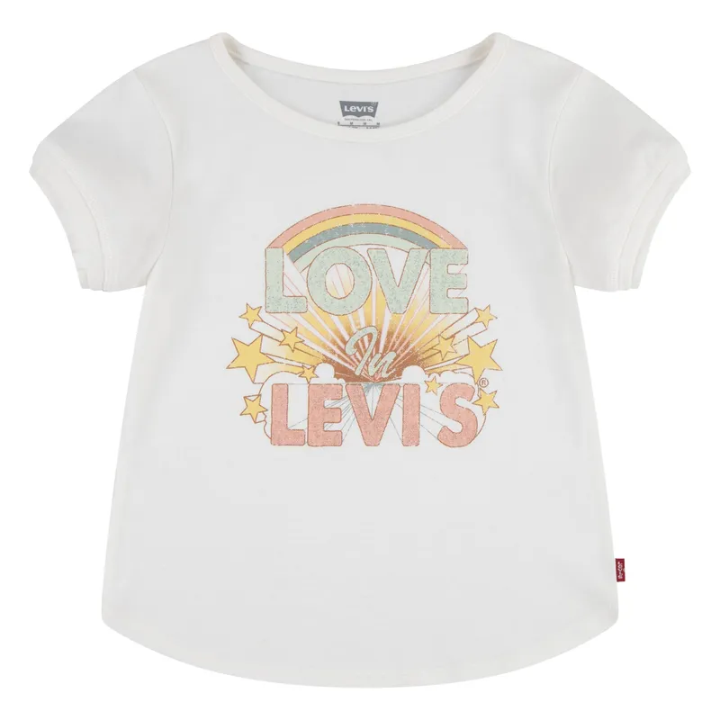 LEVIS - Polera Niña Manga Corta Blanco Levis