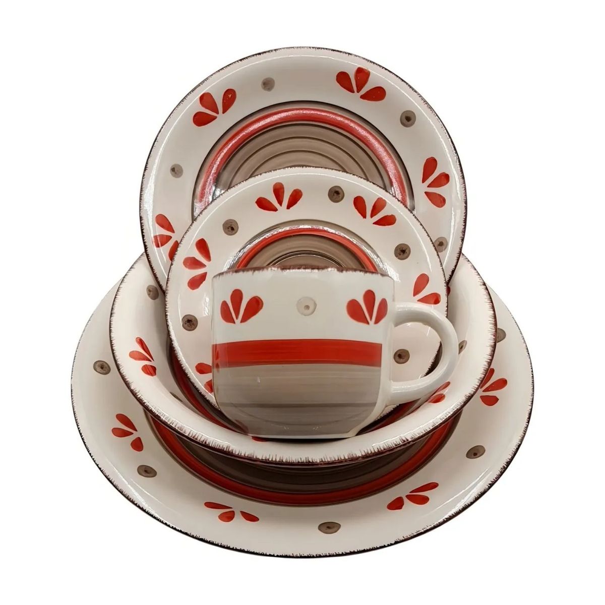 HALLEN - Juego De Loza Porcelana Vajilla 30 Piezas Hallen Emily