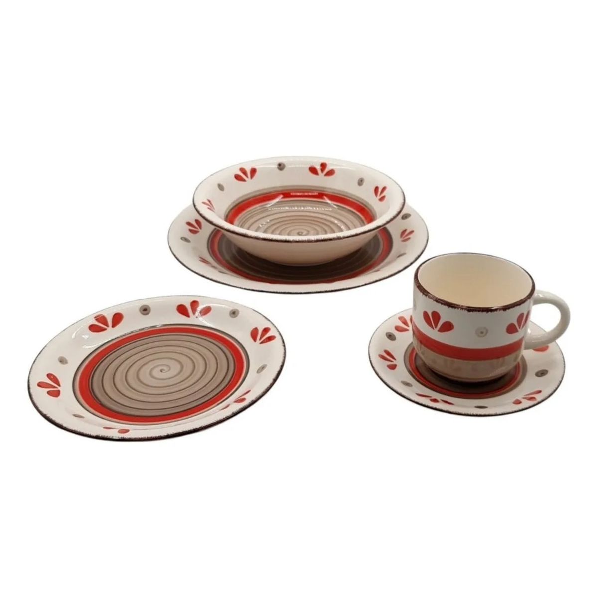 HALLEN - Juego De Loza Porcelana Vajilla 30 Piezas Hallen Emily