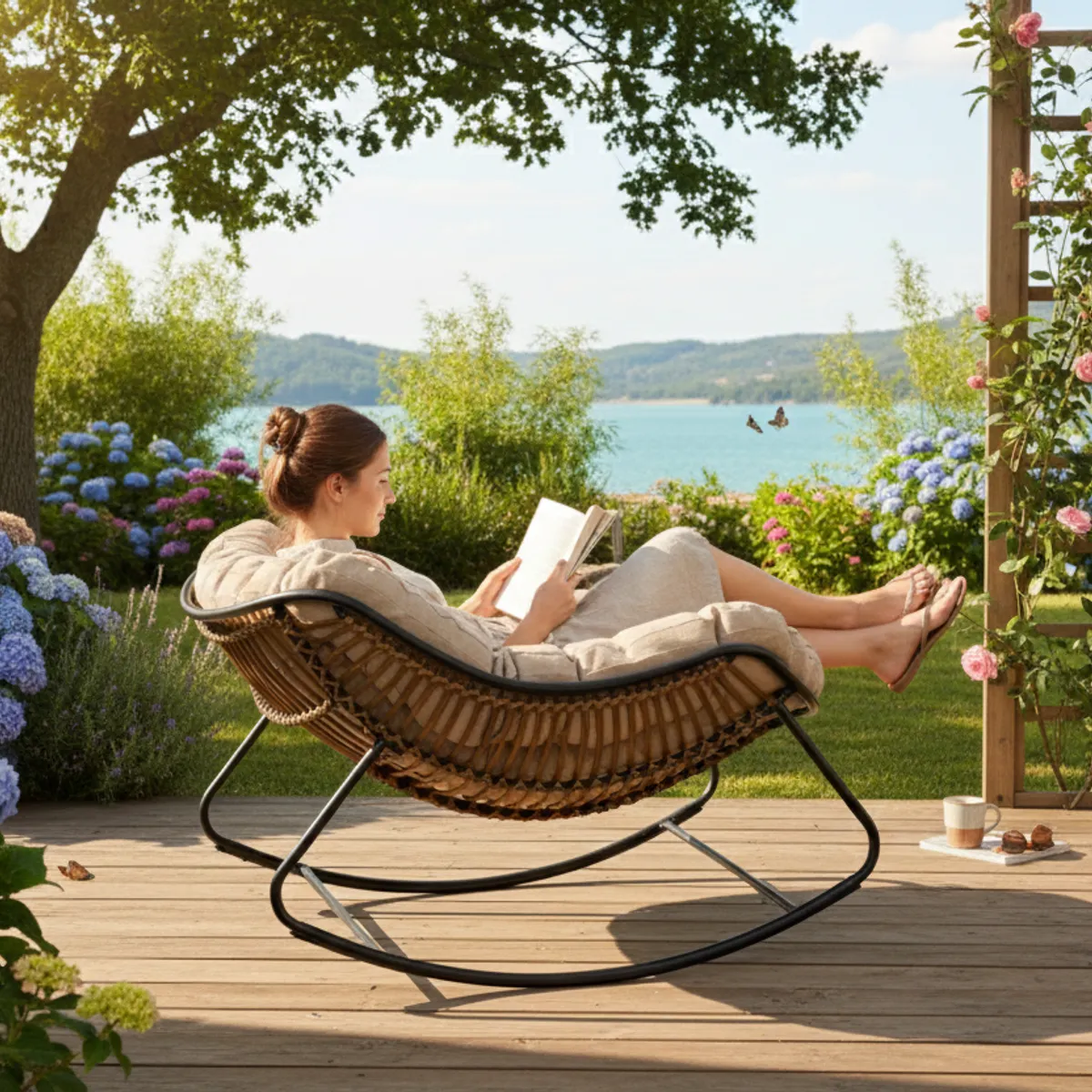 MODRA - Sillón Mecedora Canaria Terraza Jardín
