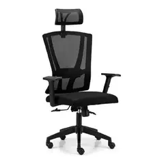 GENERICO - Silla De Oficina Ergonómica Malla Negra Soporte Lumbar 9006