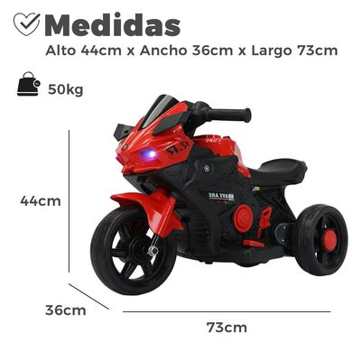 Imagen 2 del producto Moto Eléctrica Infantil 3 Ruedas Con Sonido RR Brave 6V