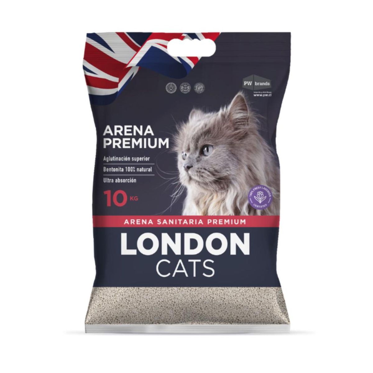GENERICO - Arena Sanitaria London Cats 10 kg Lavanda para Gatos