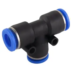 GENERICO - Conector Tee 6mm, Neumatico Bloqueo Antideslizante 3 Vias