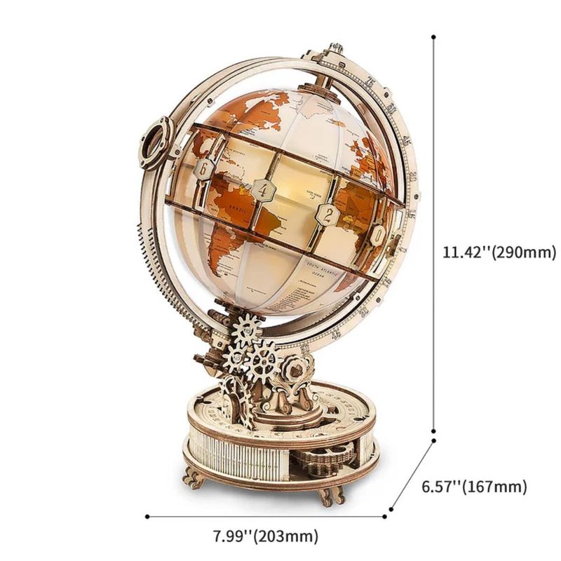 ROBOTIME - Globo Terraqueo Luminoso Armable Madera Robotime