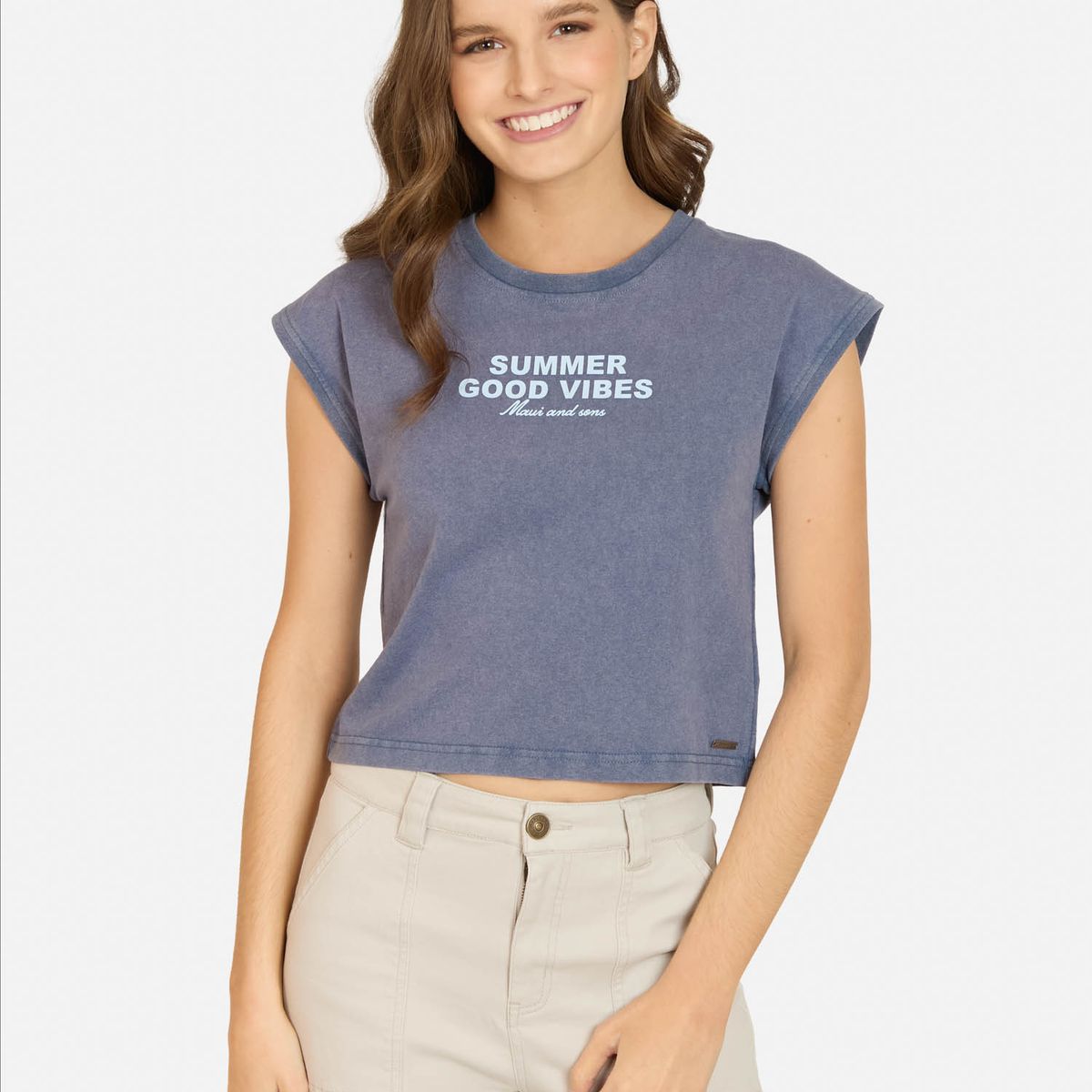 MAUI AND SONS - Polera MC Aurelix Azul Mujer Maui And Sons - Azul