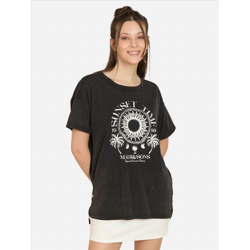 MAUI AND SONS - Polera MC Sirene Negro Mujer Maui And Sons - Negro