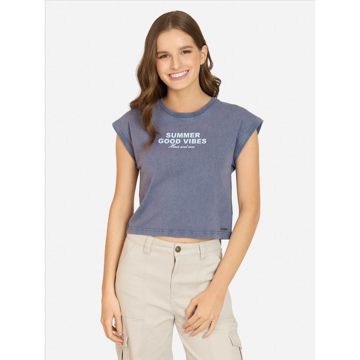 MAUI AND SONS - Polera MC Aurelix Azul Mujer Maui And Sons - Azul