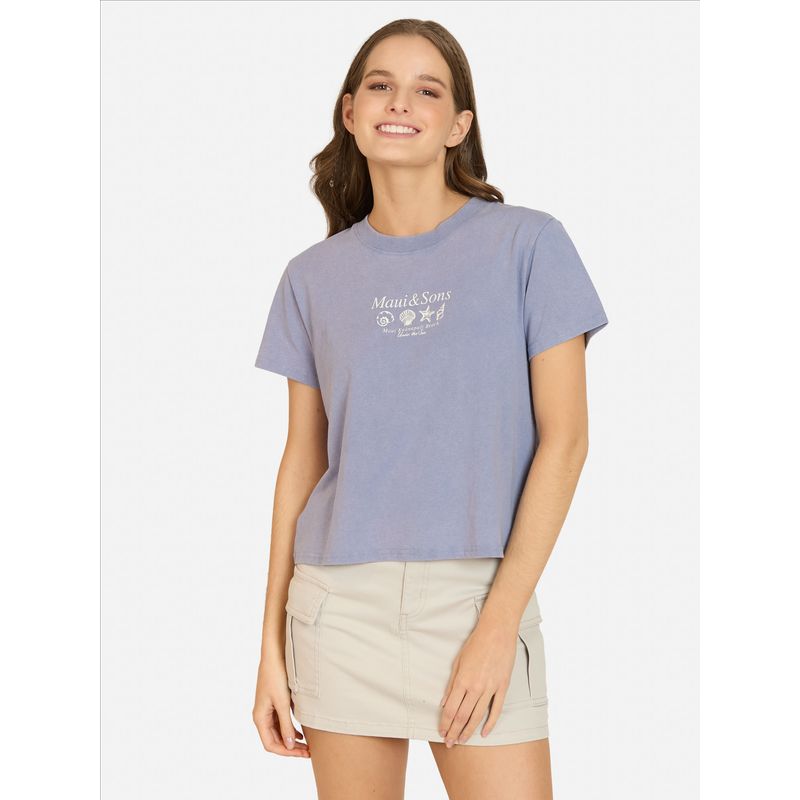 MAUI AND SONS - Polera MC Coralia Azul Mujer Maui And Sons - Azul