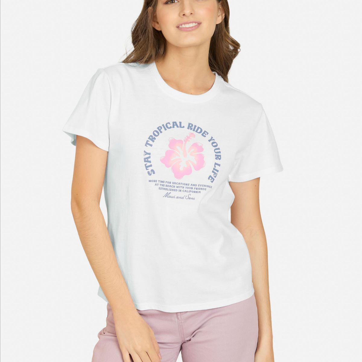 MAUI AND SONS - Polera MC Kailoa Blanco Mujer Maui And Sons - Blanco