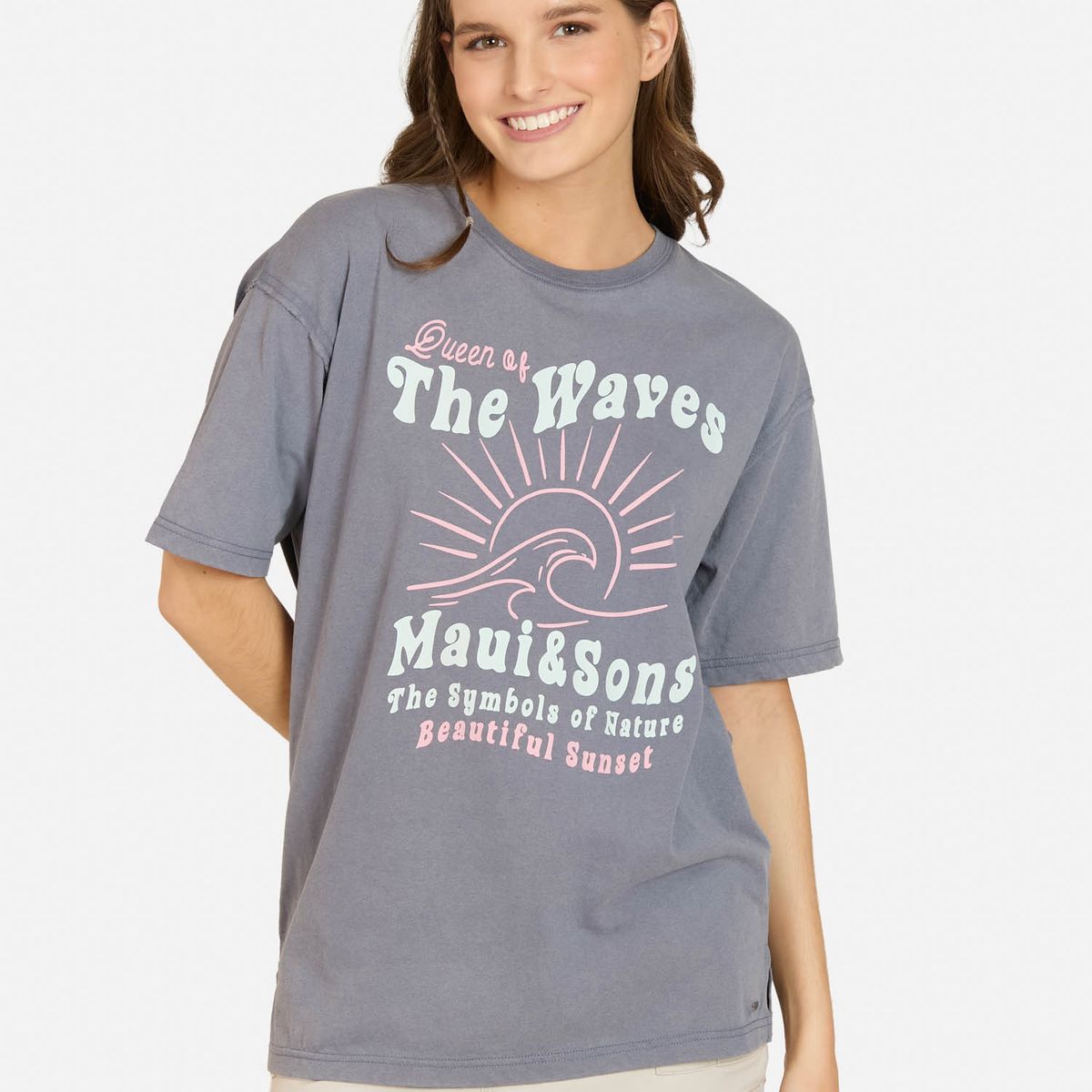 MAUI AND SONS - Polera MC Myrali Gris Mujer Maui And Sons - Gris