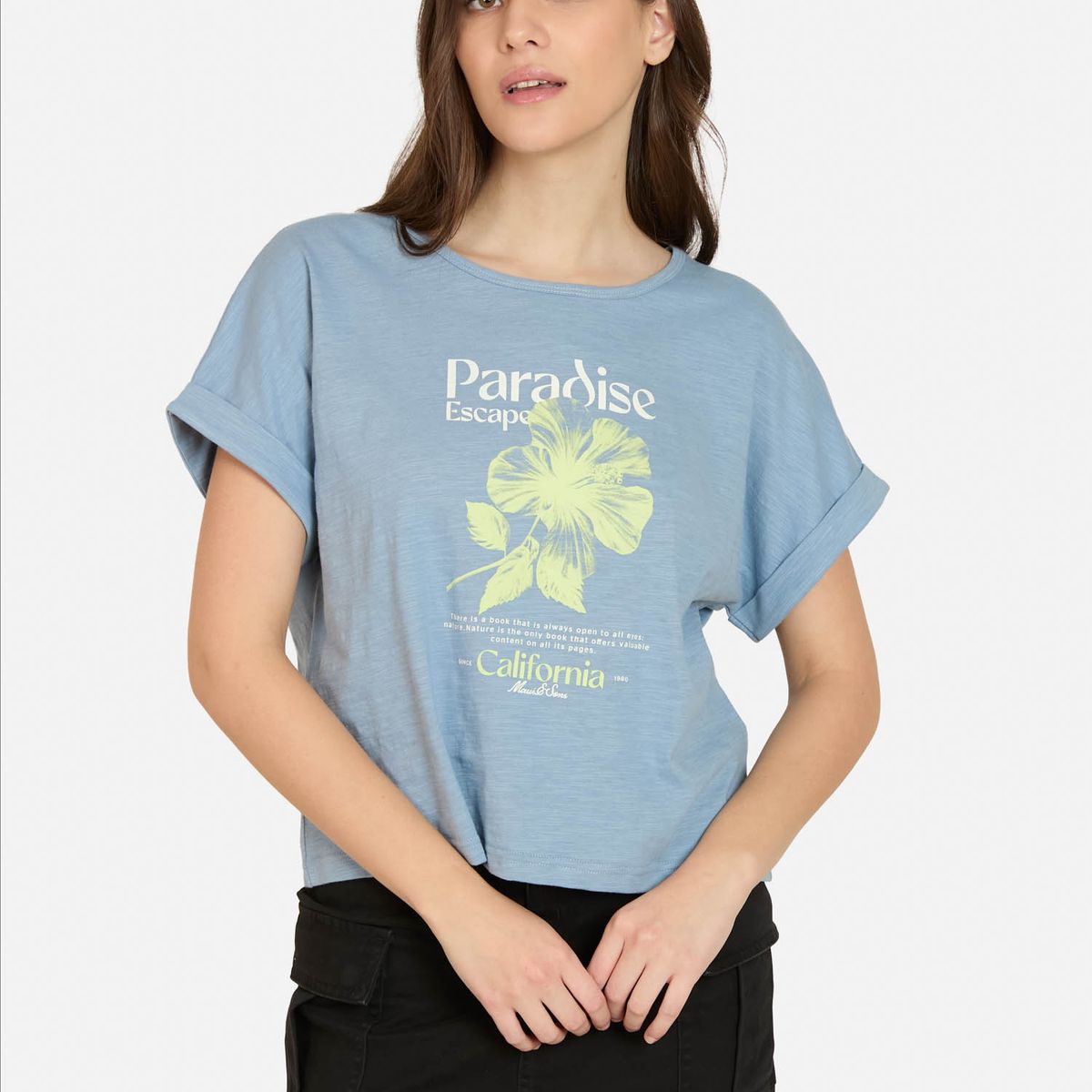 MAUI AND SONS - Polera MC Lunara Azul Mujer Maui And Sons - Azul