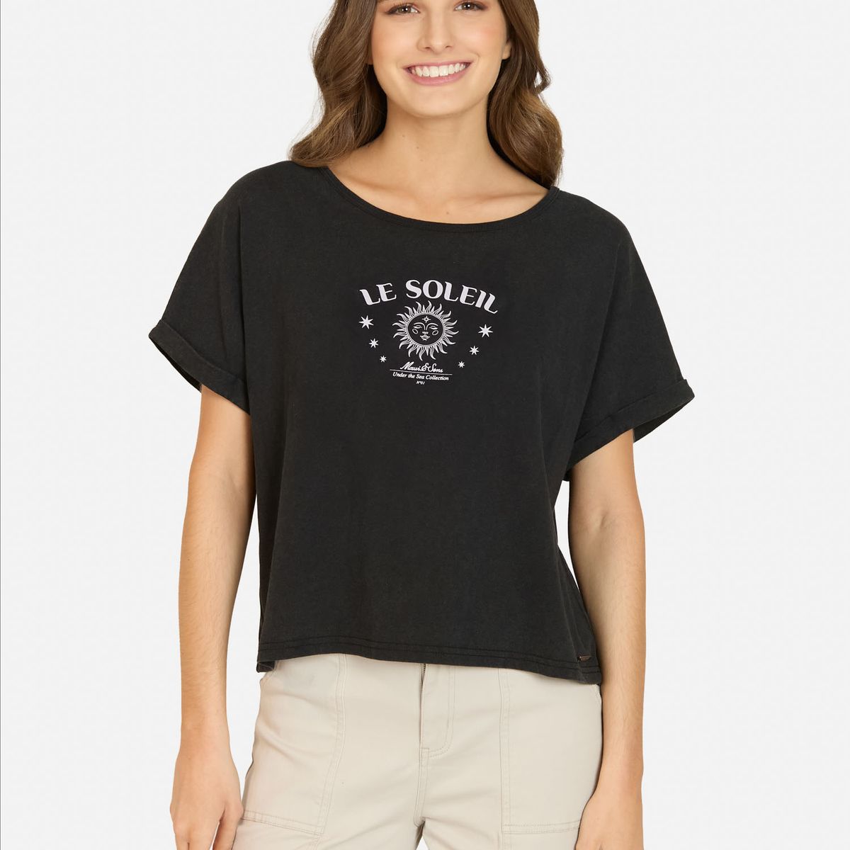 MAUI AND SONS - Polera MC Nairu Negro Mujer Maui And Sons - Negro